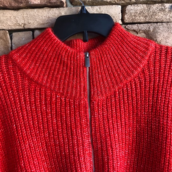Calvin Klein Jeans orange partial zip neck Sweater NWT Large - Picture 9 of 9